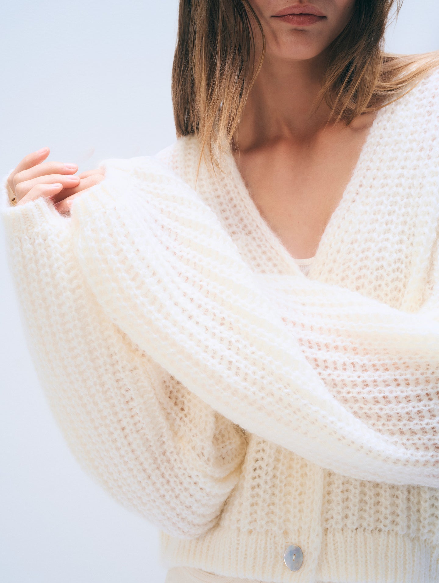 Mohair Luxe Cardigan - Ivory