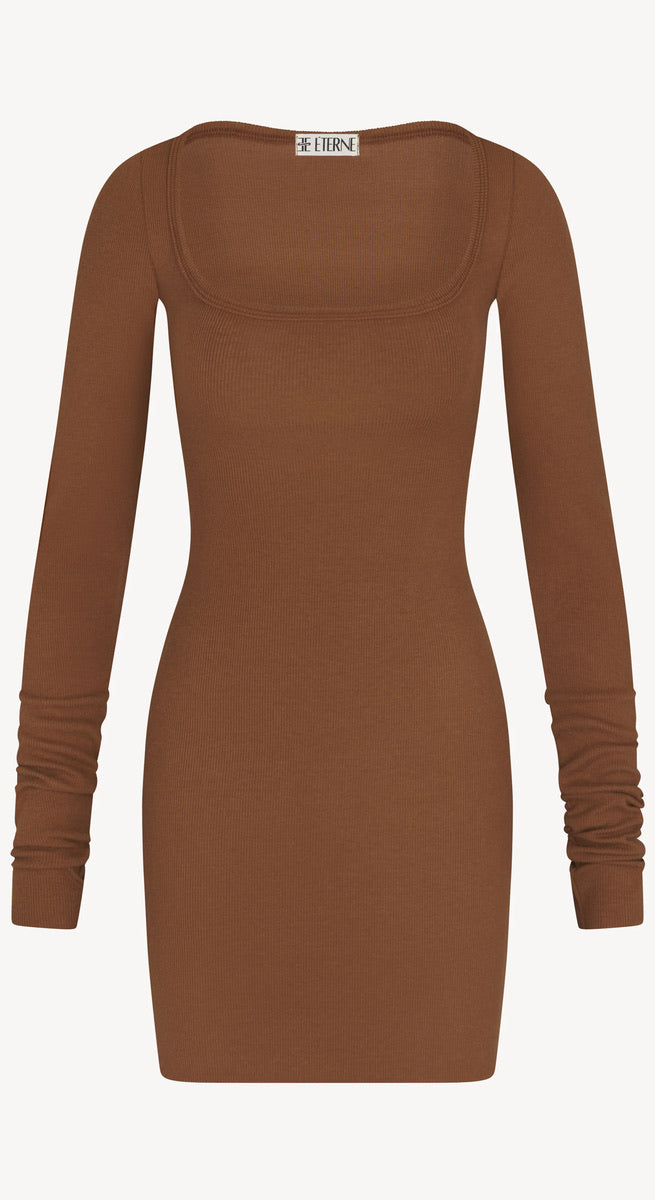 L/S Square Neck Mini Dress