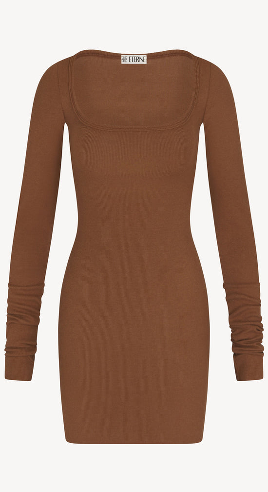 L/S Square Neck Mini Dress