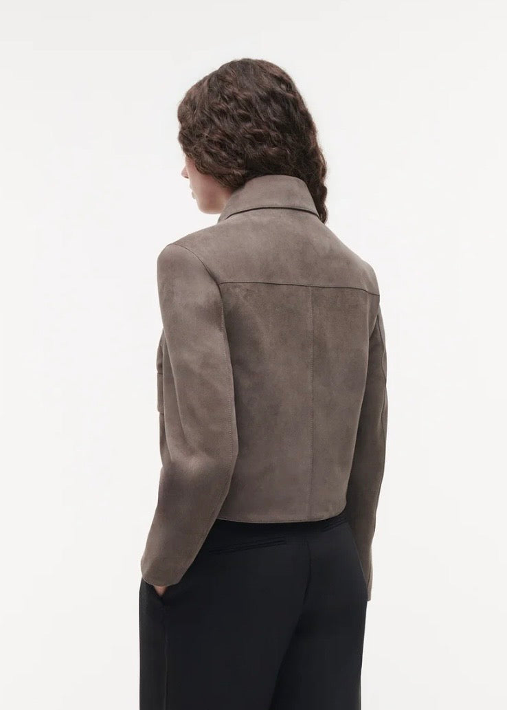 Marley Suede Jacket - Brown Grey