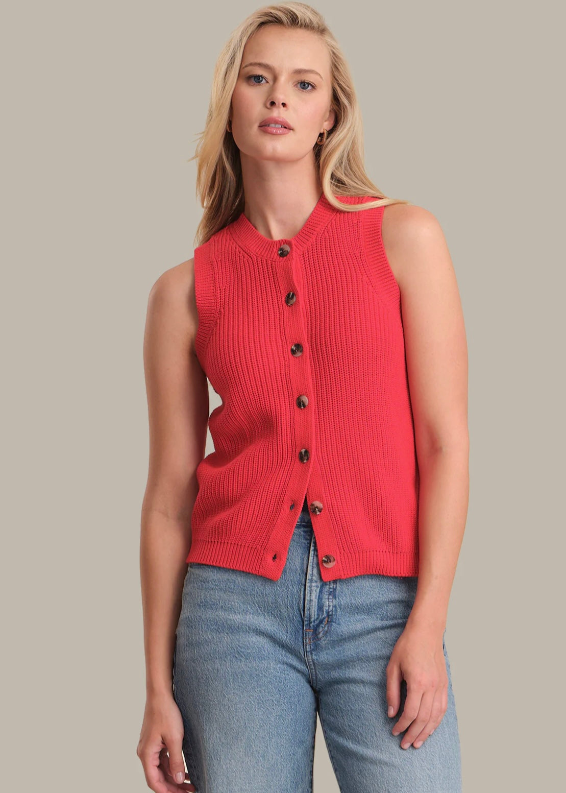 Scottie Crew Neck Vest - True Red
