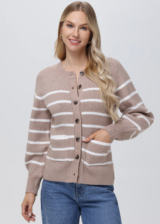 Josie Structured Cardigan - Light Taupe