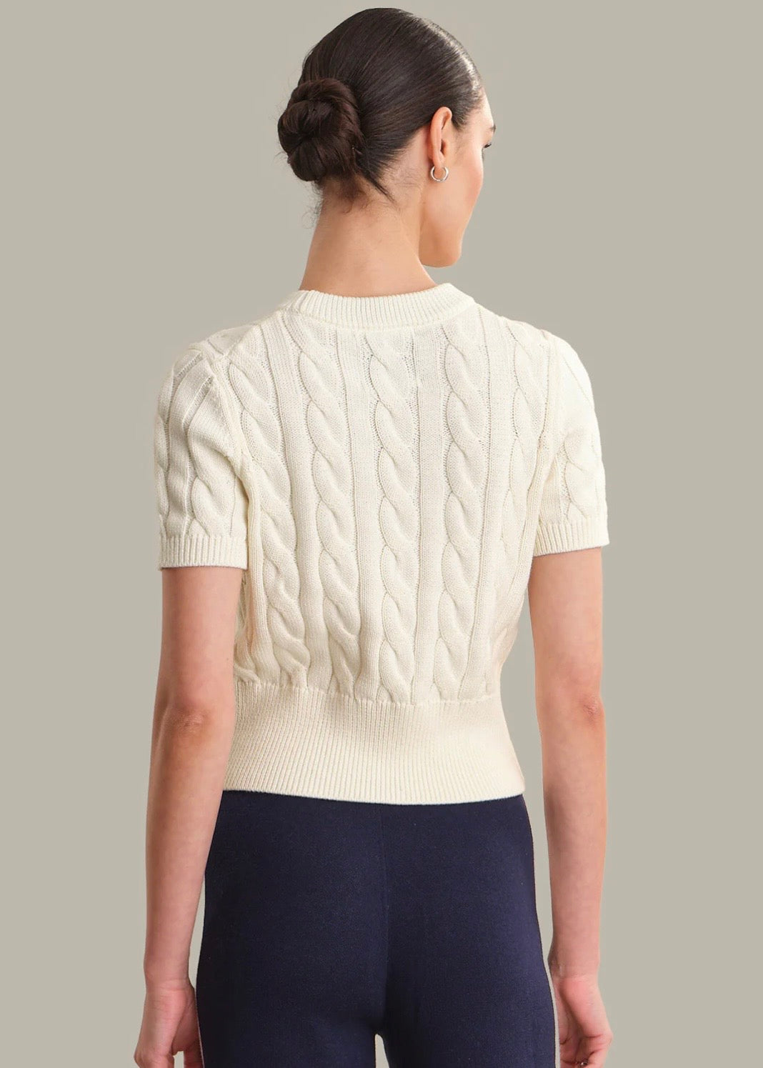 Sky Cable Crewneck Pullover - Chalk