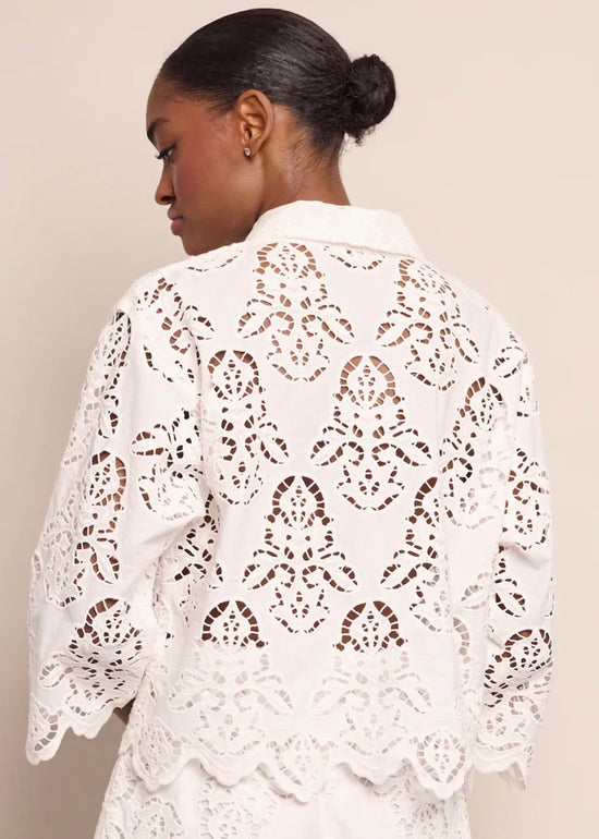 Erica Shirt - White Embroidered Eyelet