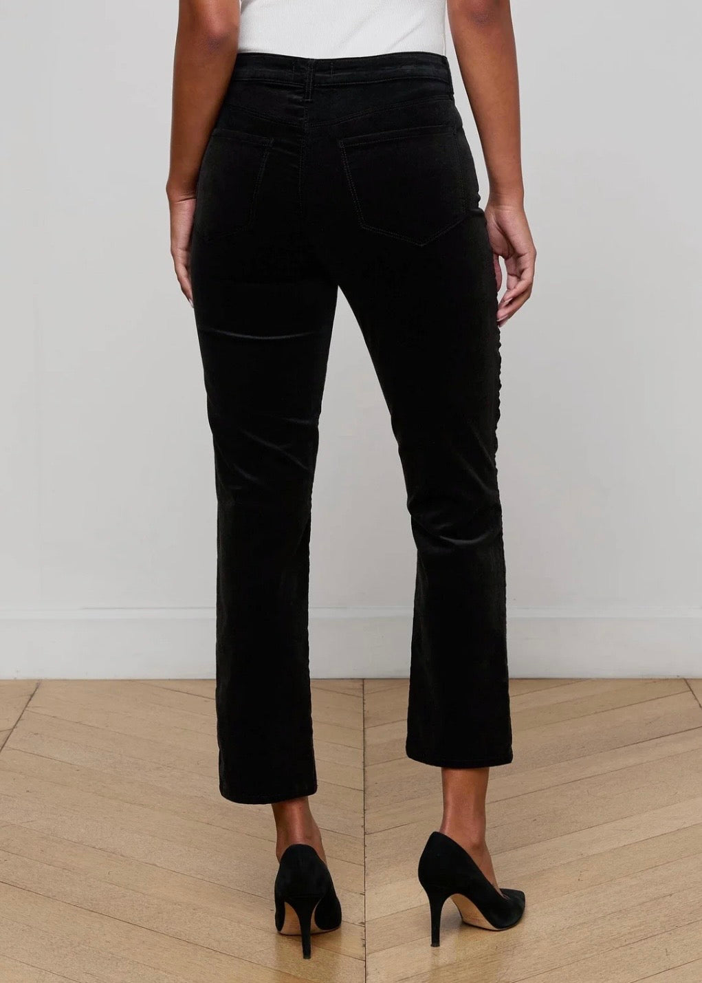 Celestia Velvet Slim-Leg Jean