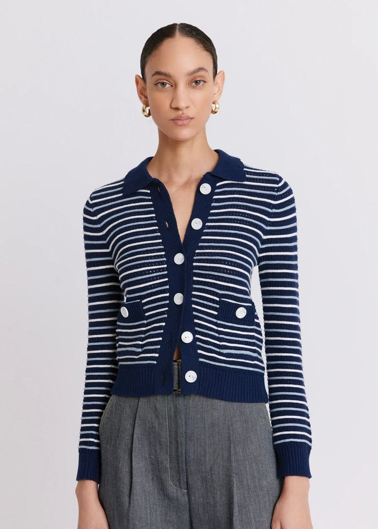 Striped Mesh Cardigan