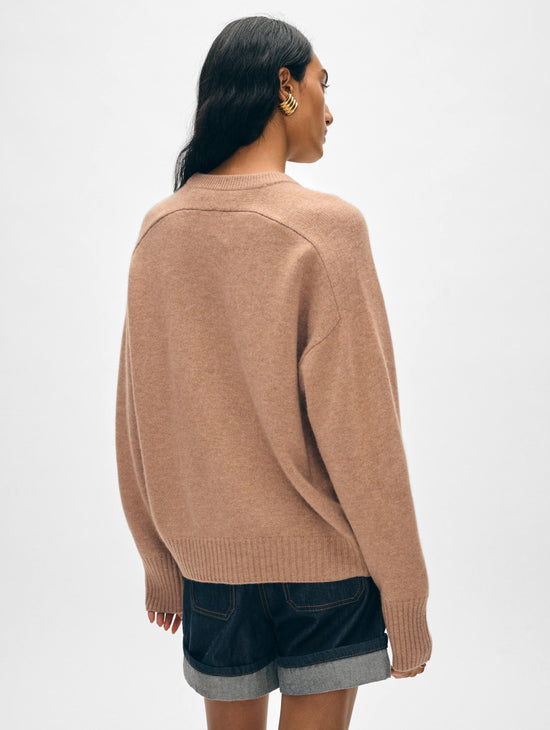 Cashmere Floral Applique Crewneck