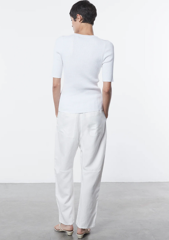 Linen Knit Half Sleeve Crew