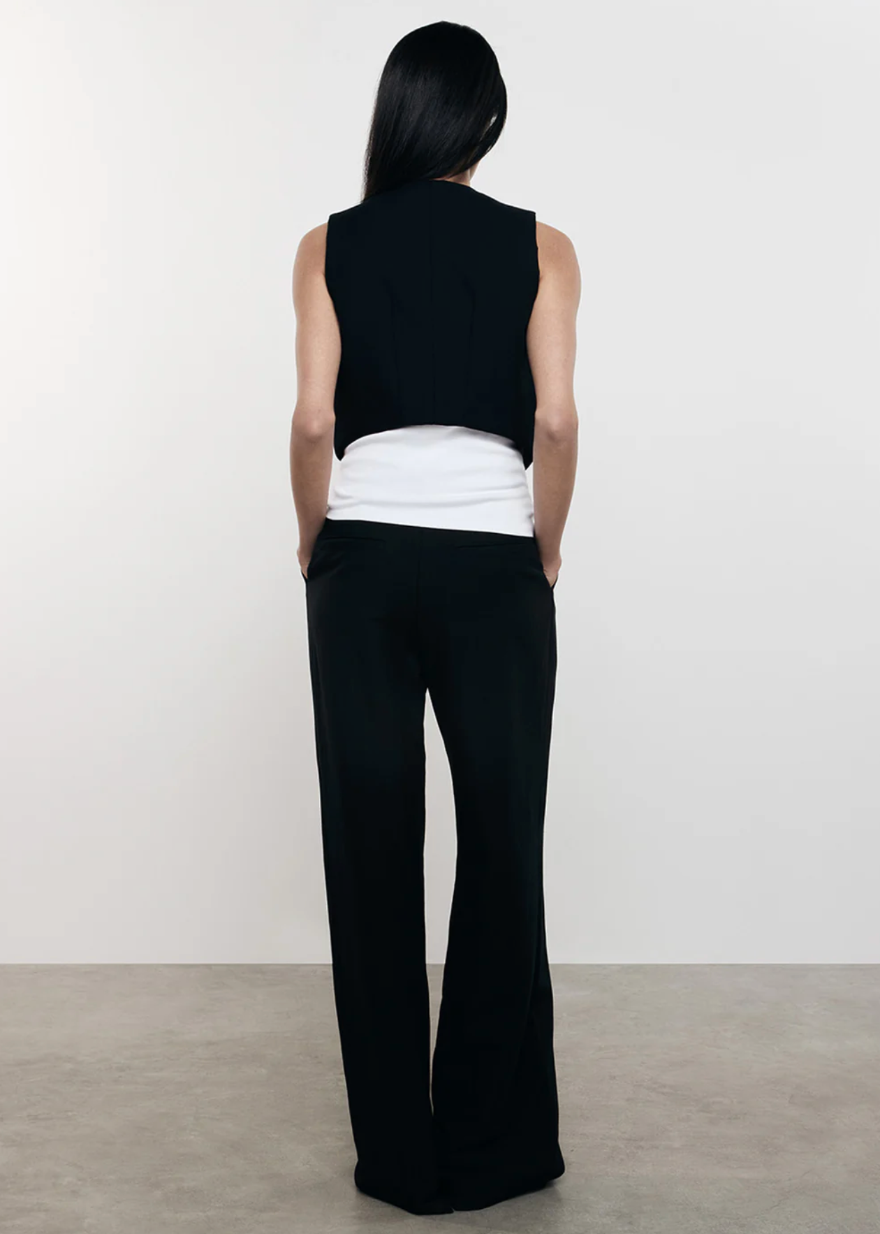 Linen Vest - Black