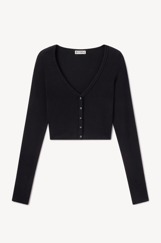 Cropped Cardigan - Black