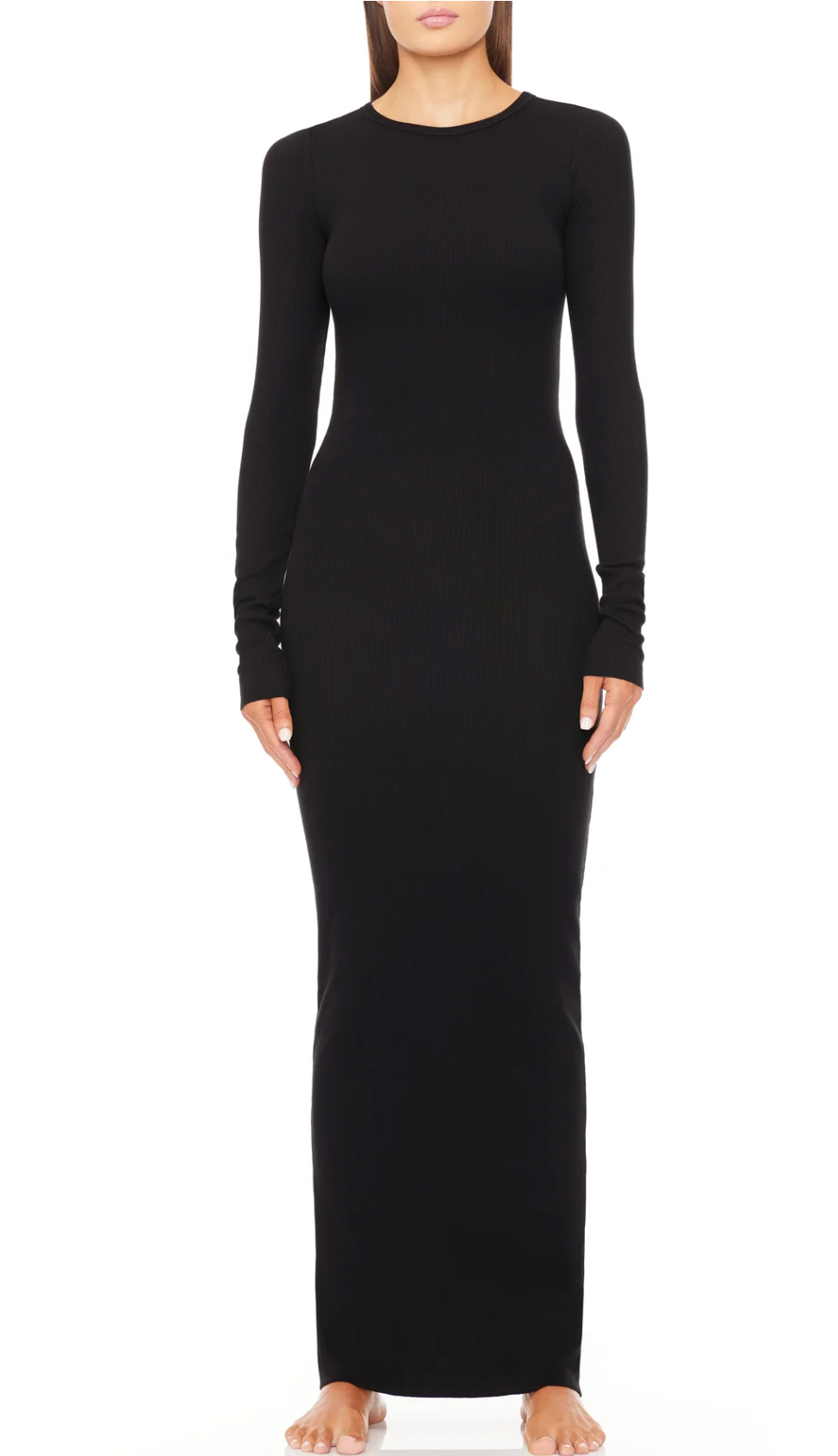 L/S Crew Neck Maxi Dress