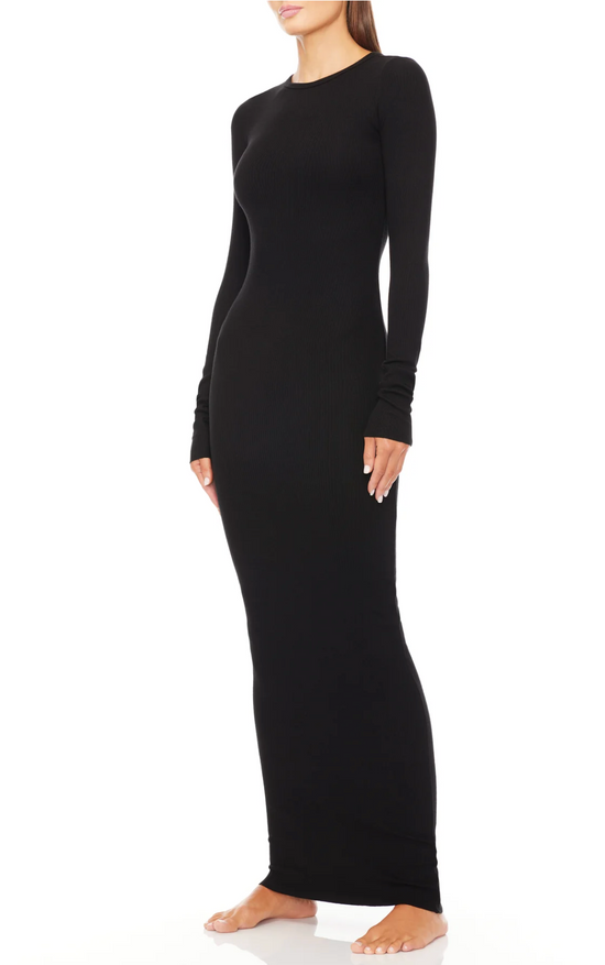 L/S Crew Neck Maxi Dress