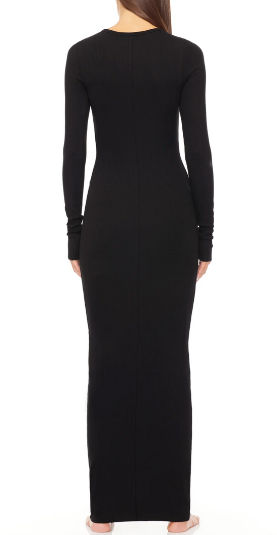 L/S Crew Neck Maxi Dress