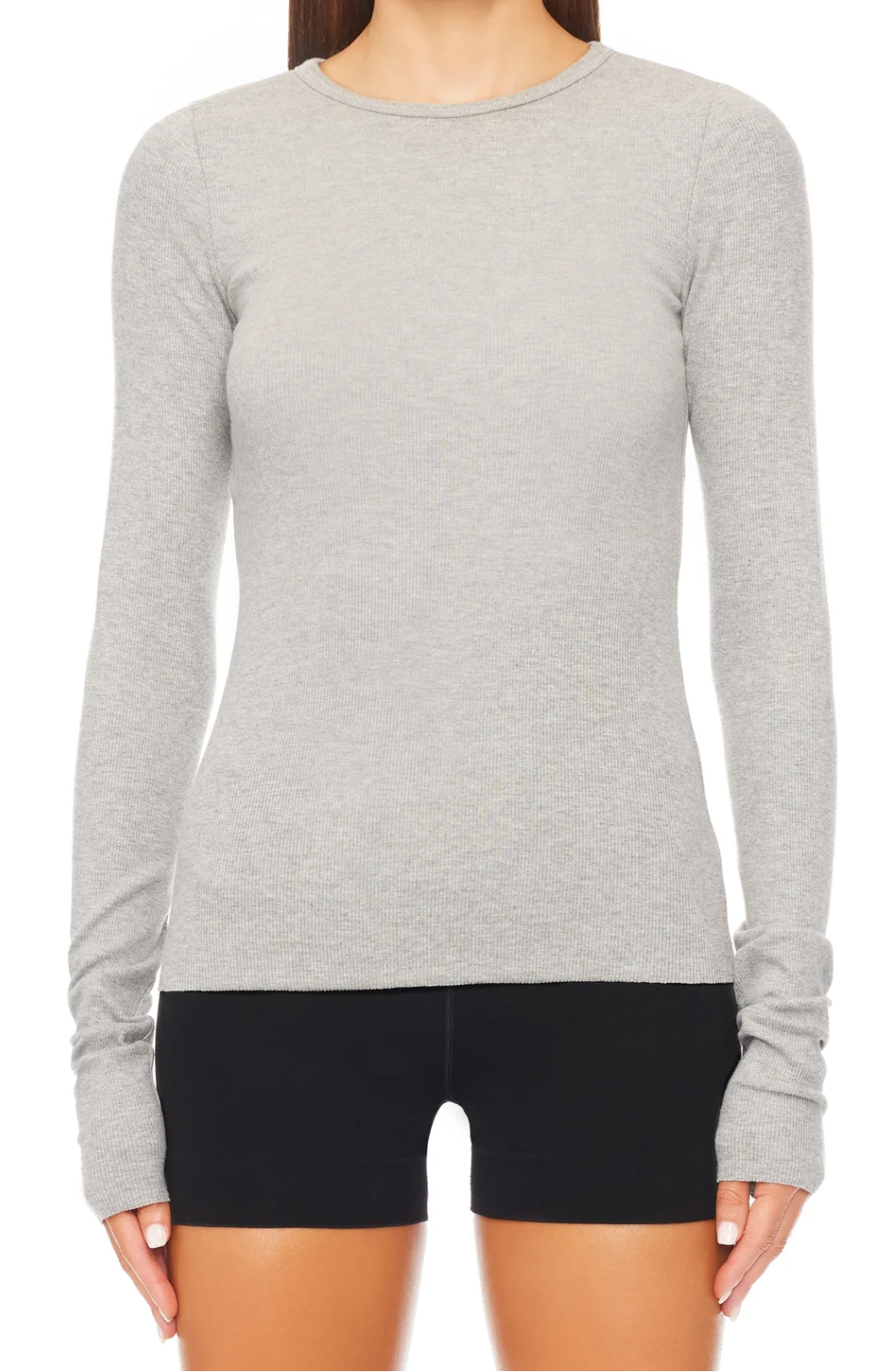 L/S Fitted Top - Heather Oatmeal