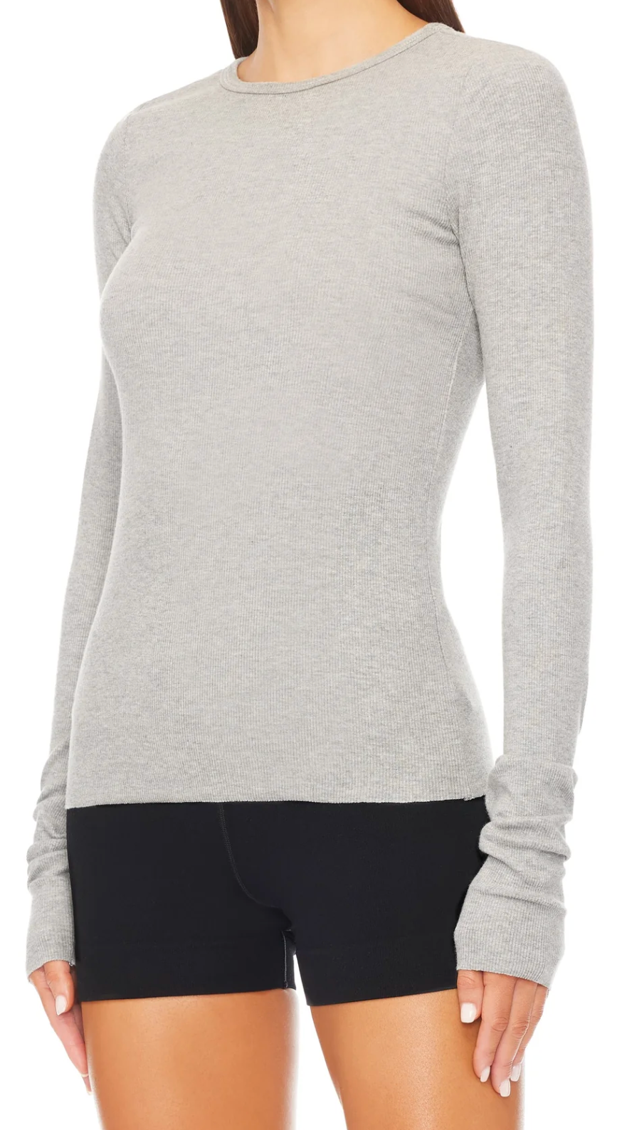 L/S Fitted Top - Heather Oatmeal