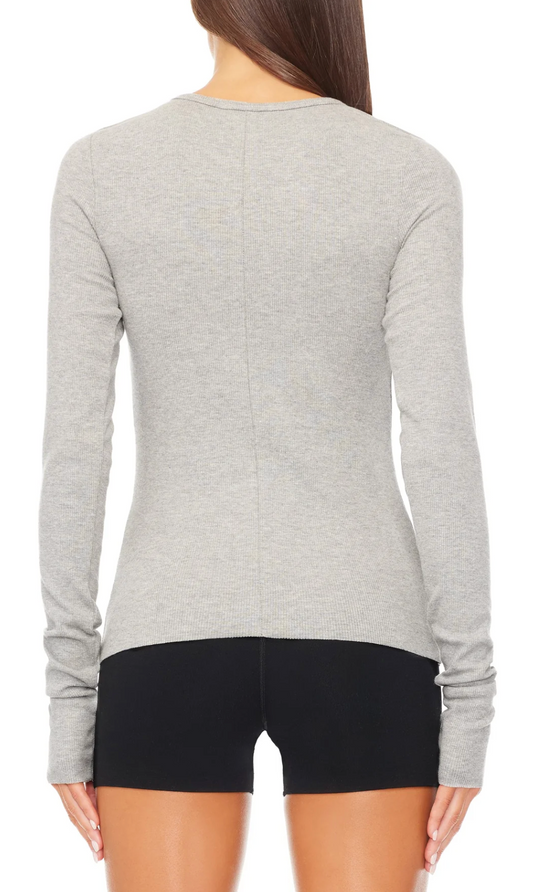 L/S Fitted Top - Heather Oatmeal