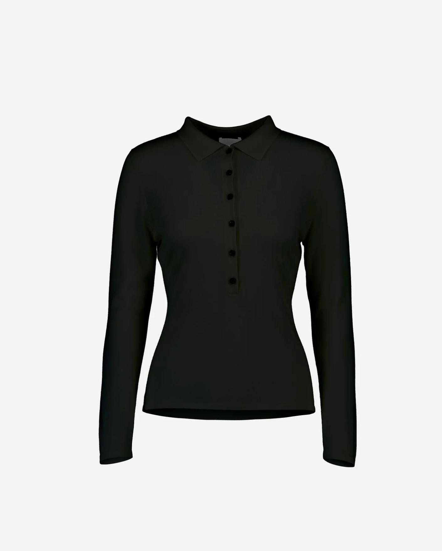 Button Up Polo Sweater - Black