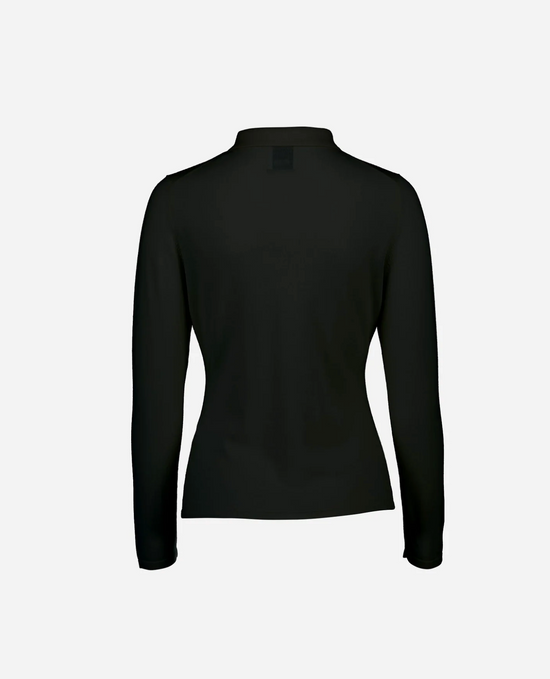 Button Up Polo Sweater - Black