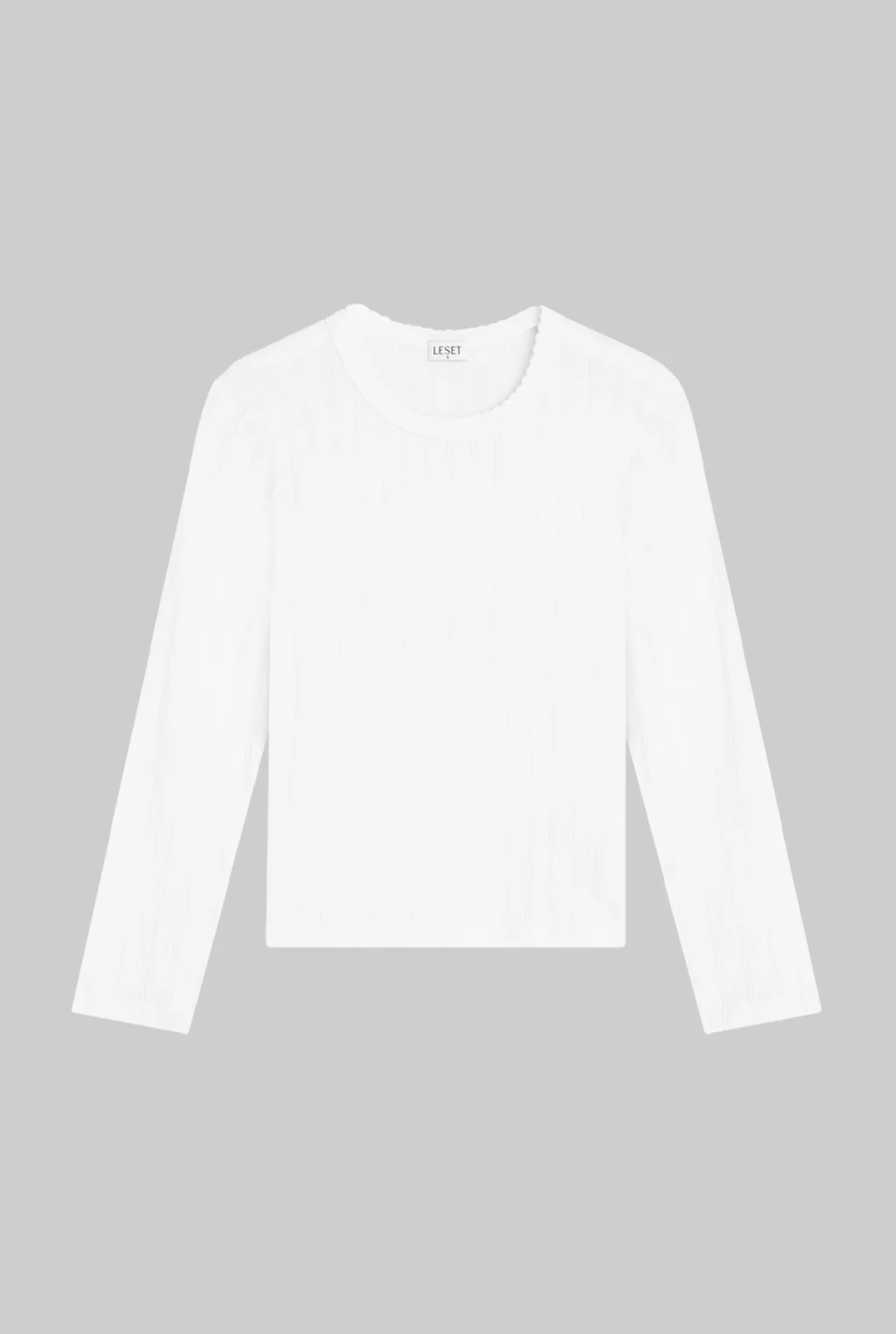 Pointelle Slim Fit Long Sleeve - White