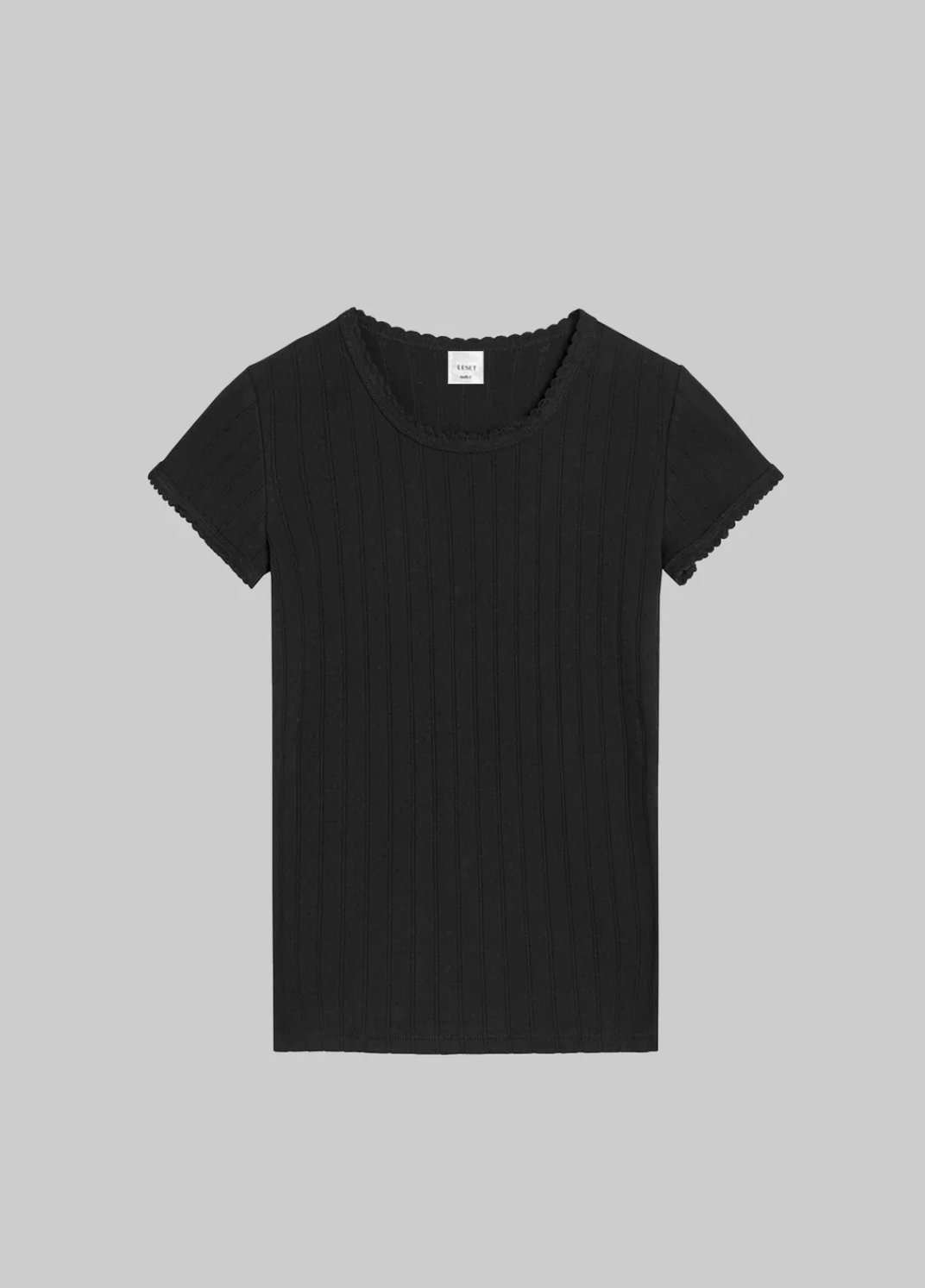 Pointelle Slim Fit Tee - Black