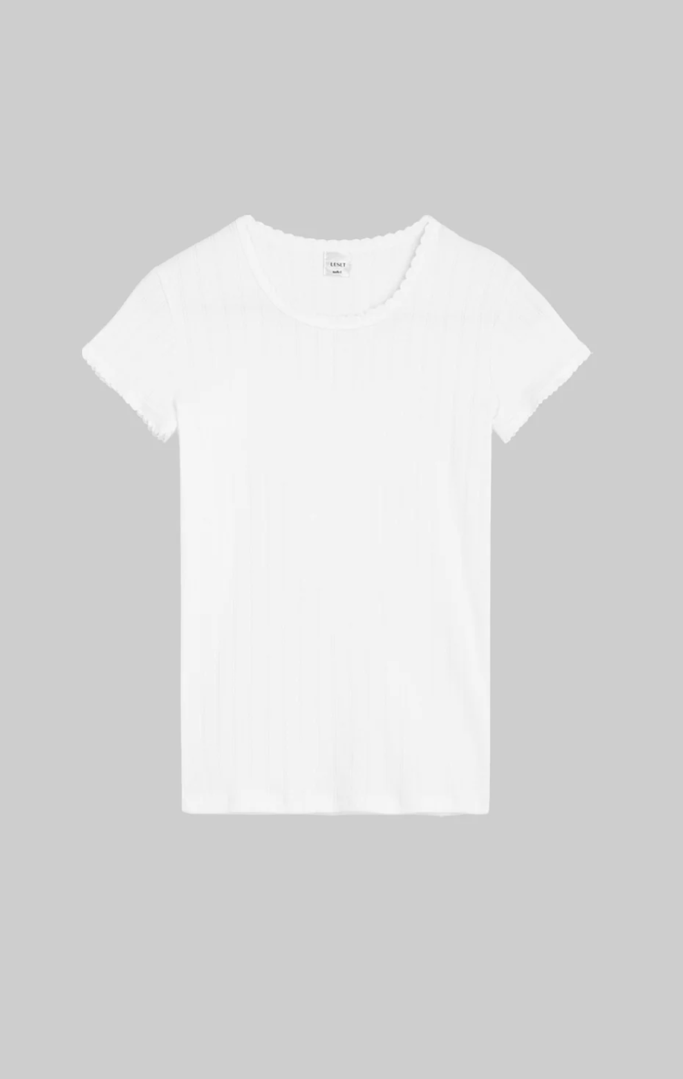 Pointelle Slim Fit Tee - White