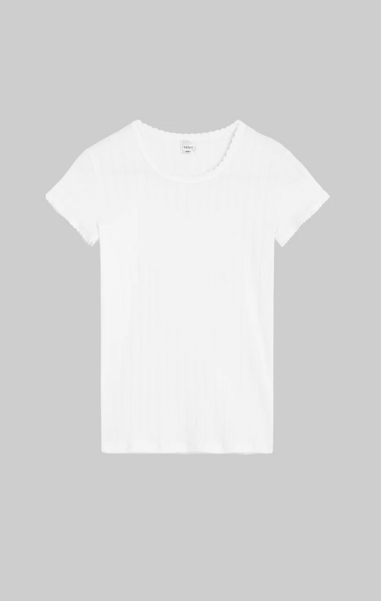 Pointelle Slim Fit Tee - White