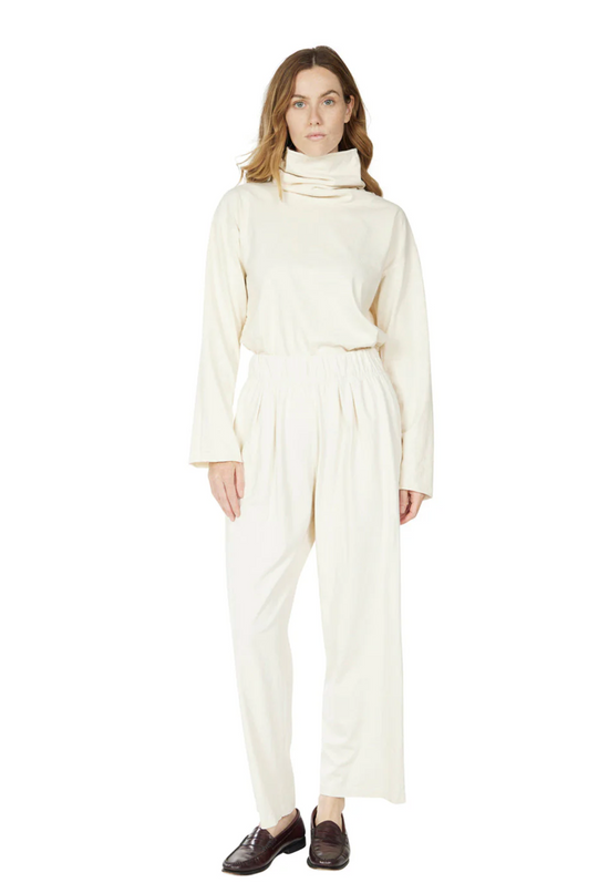 Penny Pleat Front Pant - Ivory